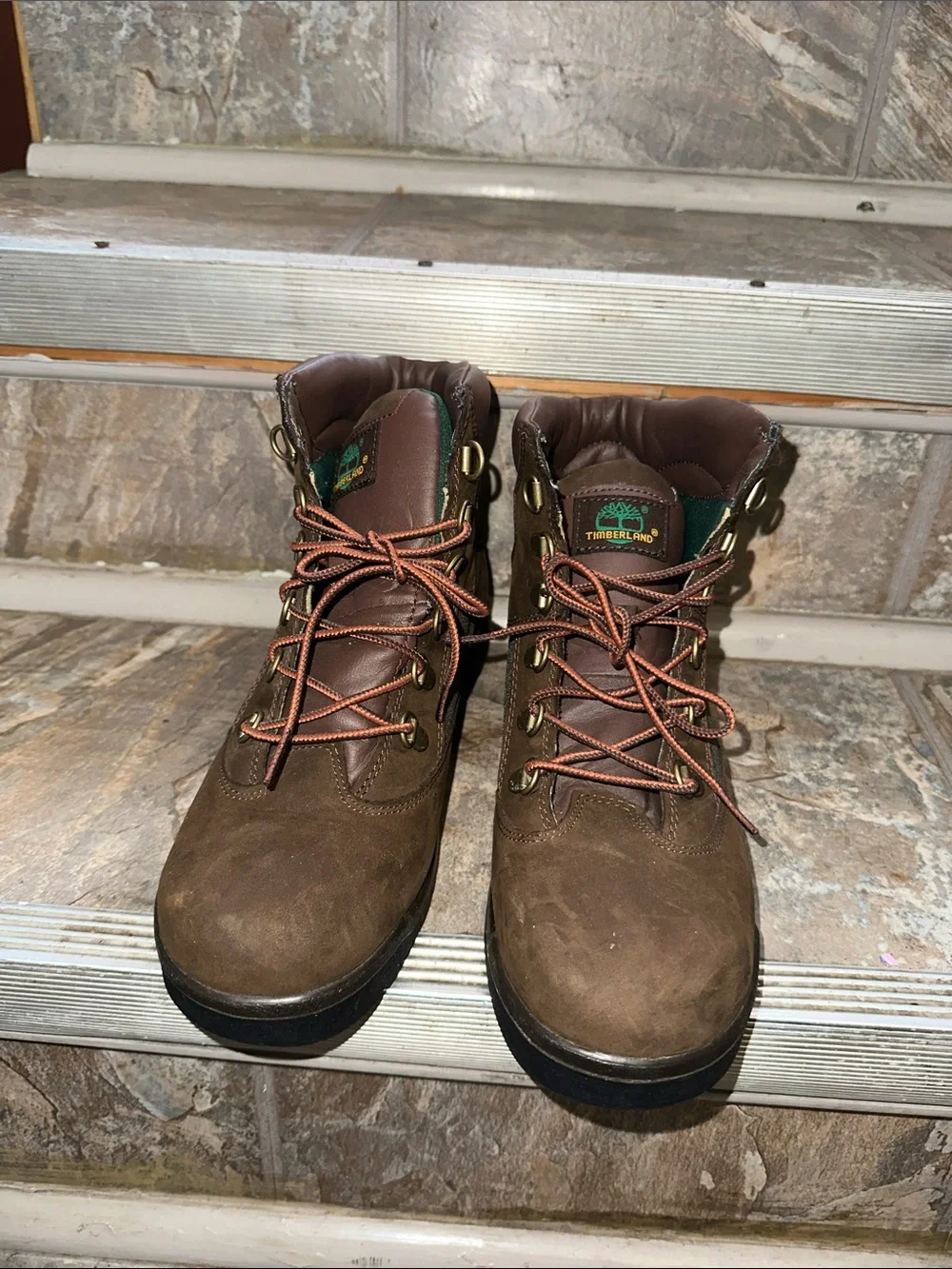 Timberland Brown Leather Lace-Up Work Boots